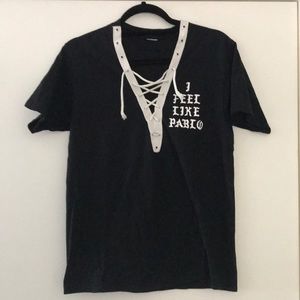 Lace up Kanye West inspired T-shirt